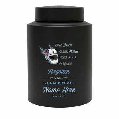 Personalized Racing Victory Stainless Steel Cremation Urn for Human Ashes Motorsports Fan Remembrance Bereavement Tribute 5.9x3.9 7.5x5.1 Memorial Keepsake Urn, Memorial Gift, In Loving Memory - Image 11