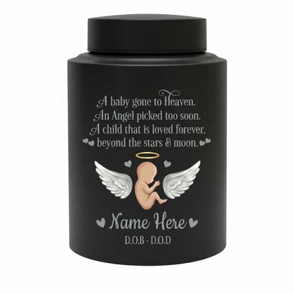 Personalized Baby Angel Stainless Steel Cremation Urn, Infant Loss Bereavement Miscarriage Keepsake for Grieving Parents, UV Printed Memorial Keepsake Urn, Memorial Gift, In Loving Memory - Image 11