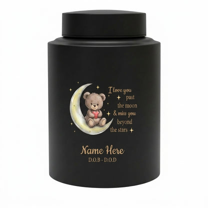 Personalized Teddy Bear Crescent Moon Stars Baby Loss Stainless Steel Urn Infant Child Bereavement Custom Two Sizes Parents Family Memorial Keepsake Urn, Memorial Gift, In Loving Memory - Image 11