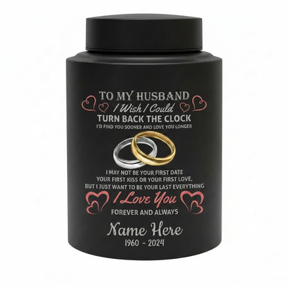 Personalized Interlocked Wedding Rings Couple In Heaven UV Printed Urn For Loss Of Husband Sympathy Bereavement Gifts For Widow Two Sizes Memorial Keepsake Urn, Memorial Gift, In Loving Memory - Image 11