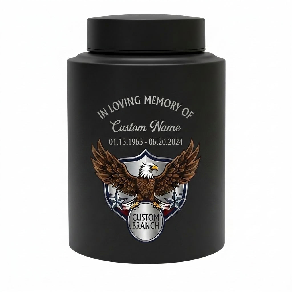 Personalized US Army Veteran Military Branch Stainless Steel Urn, Custom Soldier Tribute for Father Grandpa, 7.5x5.1 or 5.9x3.9, Memorial Keepsake Urn, Memorial Gift, In Loving Memory - Image 11