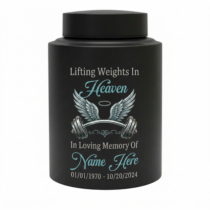 Personalized Gym Lover Barbell Stainless Steel Cremation Urn for Human Ashes Weightlifting Tribute Custom Name Date Condolence Present Memorial Keepsake Urn, Memorial Gift, In Loving Memory - Image 11