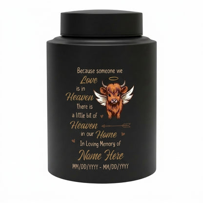 Personalized Highland Cow Stainless Steel Cremation Urn for Human Ashes, Bereavement Gift for Loss of Mother Father, Large Display Vessel, Memorial Keepsake Urn, Memorial Gift, In Loving Memory - Image 11