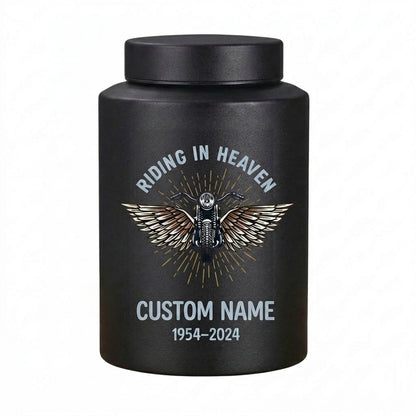 Personalized Motorcycle Cremation Urn Stainless Steel Riding In Heaven Biker Tribute for Dad Husband Two Sizes Black Gold Red Memorial Keepsake Urn, Memorial Gift, In Loving Memory - Image 11