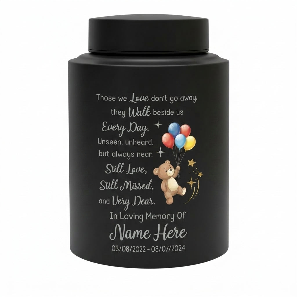 Personalized Angel Wings Heaven Bear Baby Loss Infant Stainless Steel Large Display Cremation Ashes Container For Child Boy Girl Bereavement Memorial Keepsake Urn, Memorial Gift, In Loving Memory - Image 11