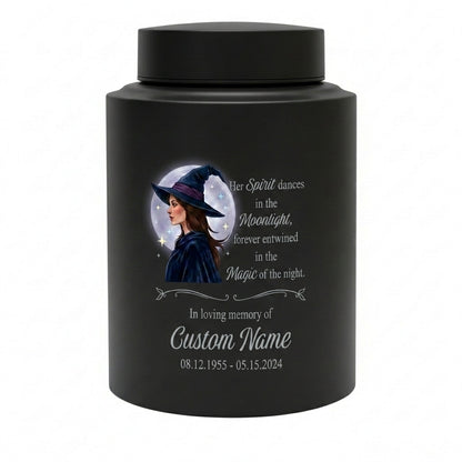 Personalized Witch Silhouette Magic Moonlight Stainless Steel UV Print Urn For Adult Female Wife Girlfriend Bereavement Funeral Memorial Keepsake Urn, Memorial Gift, In Loving Memory - Image 11
