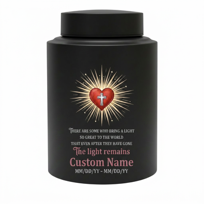 Personalized Christian Heart and Jesus Cross Stainless Steel UV Printed Funeral Urn For Adult Human Ashes Silver Black Gold Red Memorial Keepsake Urn, Memorial Gift, In Loving Memory - Image 11