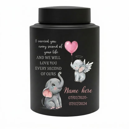 Personalized Baby Elephant Stainless Steel UV Printed Urn for Infant Child Boy Girl Loss, Bereaved Parents Grief Support, Memorial Keepsake Urn, Memorial Gift, In Loving Memory - Image 11