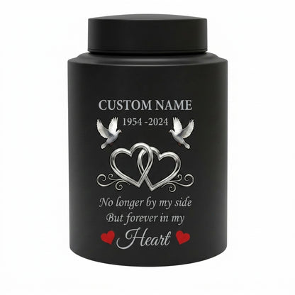 Personalized Infinity Love Doves Stainless Steel Cremation Urn for Adult Ashes, No Longer By My Side Quote, 5.9x3.9 or 7.5x5.1 inch, Memorial Keepsake Urn, Memorial Gift, In Loving Memory - Image 11