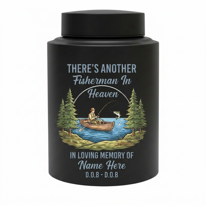 Personalized Bass Fishing Fisherman In Heaven Stainless Steel Custom Printed Urn For Dad Grandpa Husband Loss Bereavement Display 5.9in 7.5in Memorial Keepsake Urn, Memorial Gift, In Loving Memory - Image 11