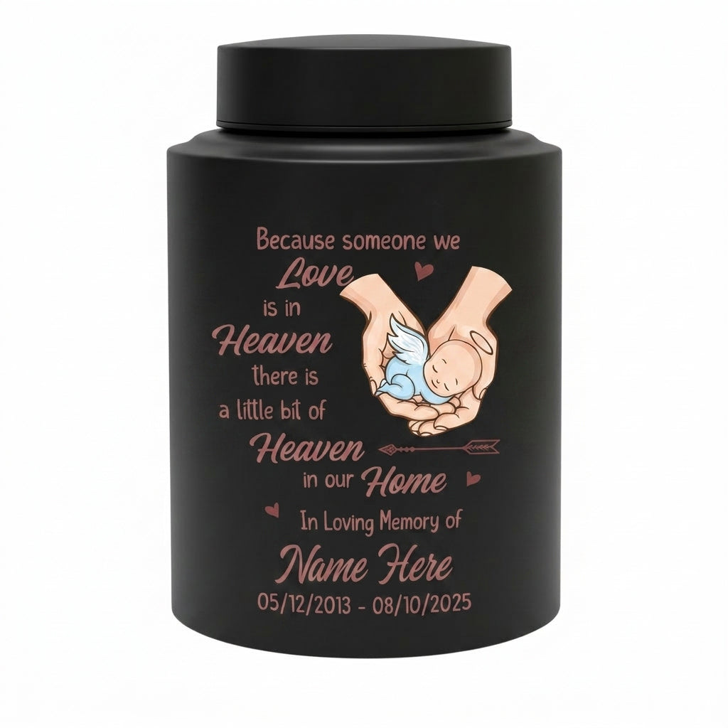 Personalized Sleeping Baby Angel Wings Stainless Steel Urn for Infant Loss Miscarriage Baby Boy Girl Decorative Display Small Large Memorial Keepsake Urn, Memorial Gift, In Loving Memory - Image 11