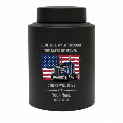 Personalized Semi Truck Angel Wings Stainless Steel Cremation Urn for Truck Driver Dad Male, 2 Sizes, Funeral Bereavement Tribute, Memorial Keepsake Urn, Memorial Gift, In Loving Memory - Image 11