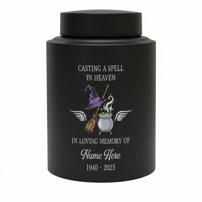 Personalized Witchcraft Lover Memorial UV Printed Stainless Steel Urn for Adult Human Ashes Casting A Spell Wiccan Pagan Bereavement Memorial Keepsake Urn, Memorial Gift, In Loving Memory - Image 11