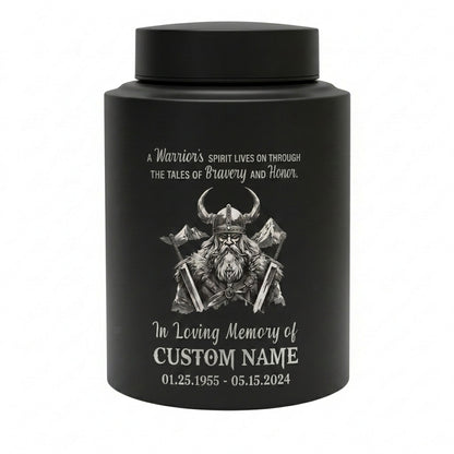 Personalized Valhalla Viking Nordic Runes Stainless Steel Cremation Ash Container For Veteran Warrior Father Son Funeral Small Large Memorial Keepsake Urn, Memorial Gift, In Loving Memory - Image 11