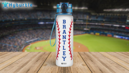 Baseball Water Bottle Tracker 32oz – Personalized Sports Gift for Baseball Fans, Dads & Kids