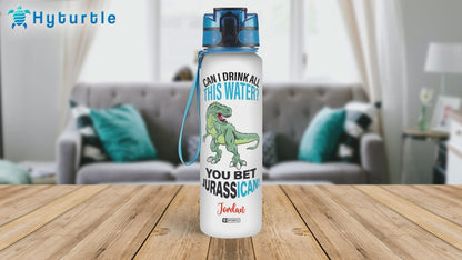 Can I Drink All This Water - Personalized Water Tracker Bottle 32oz