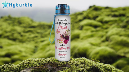 I Can Do All Things In Christ - Personalized Water Tracker Bottle 32oz