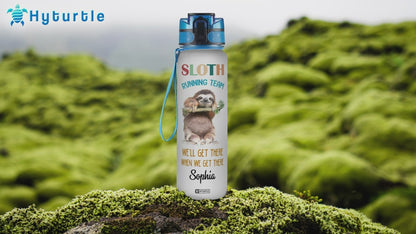 Sloth Running Team - Personalized Water Tracker Bottle 32oz