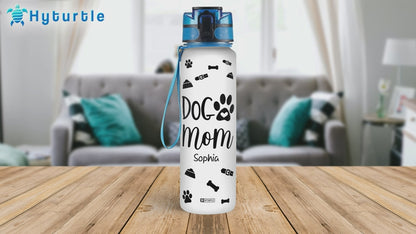 Dog Mom Bottle - Personalized Water Tracker Bottle 32oz