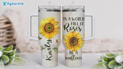 In A Word Full Of Roses - Personalized Tumbler 40oz with Straw