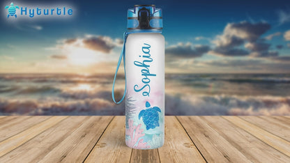 Sea Turtle - Personalized Water Tracker Bottle 32oz