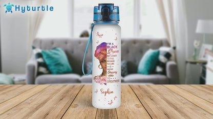I'm A Black Queen - Personalized Water Tracker Bottle 32oz