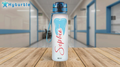 Teeth Dentist - Personalized Water Tracker Bottle 32oz