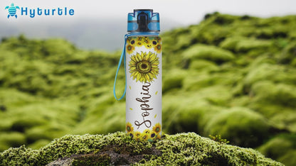 Sunflowers Bloom Water Bottle Tracker 32oz – Personalized Birthday Gift for Women & Sunflower Lovers