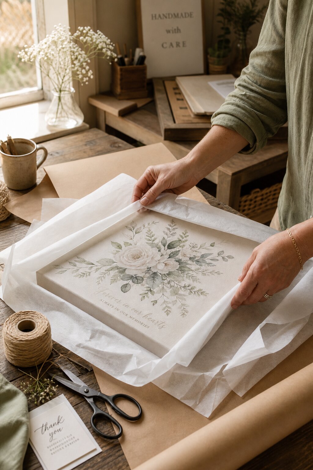 Hyturtle workshop — handcrafting memorial canvases