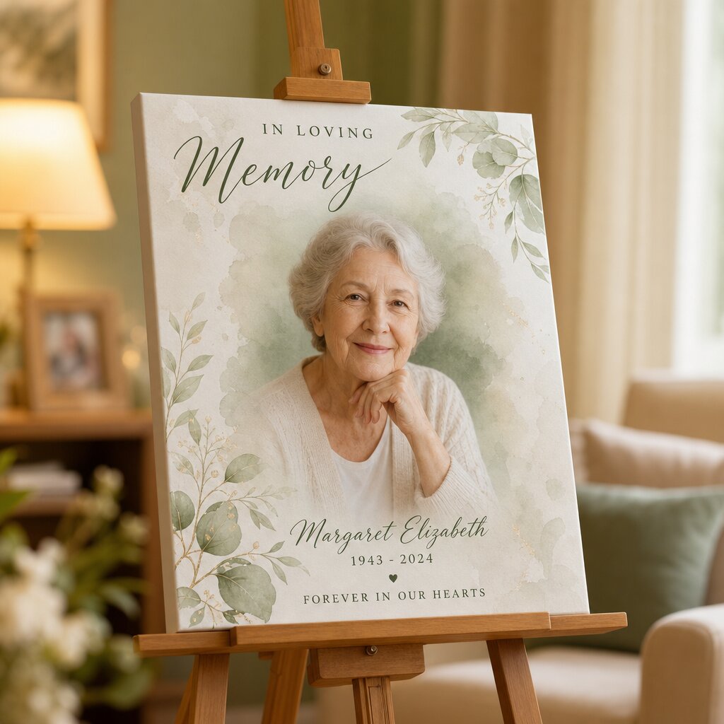 Memorial canvas portrait